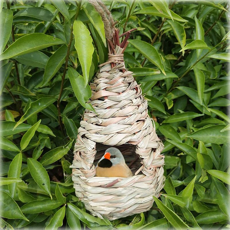 Paquet de 2 hutte pour oiseaux en herbe, maison pour oiseaux, nid d&#39;oiseau suspendu, en Fiber tissée à la main, maison pour oiseaux, refuge pour oiseaux de Preda