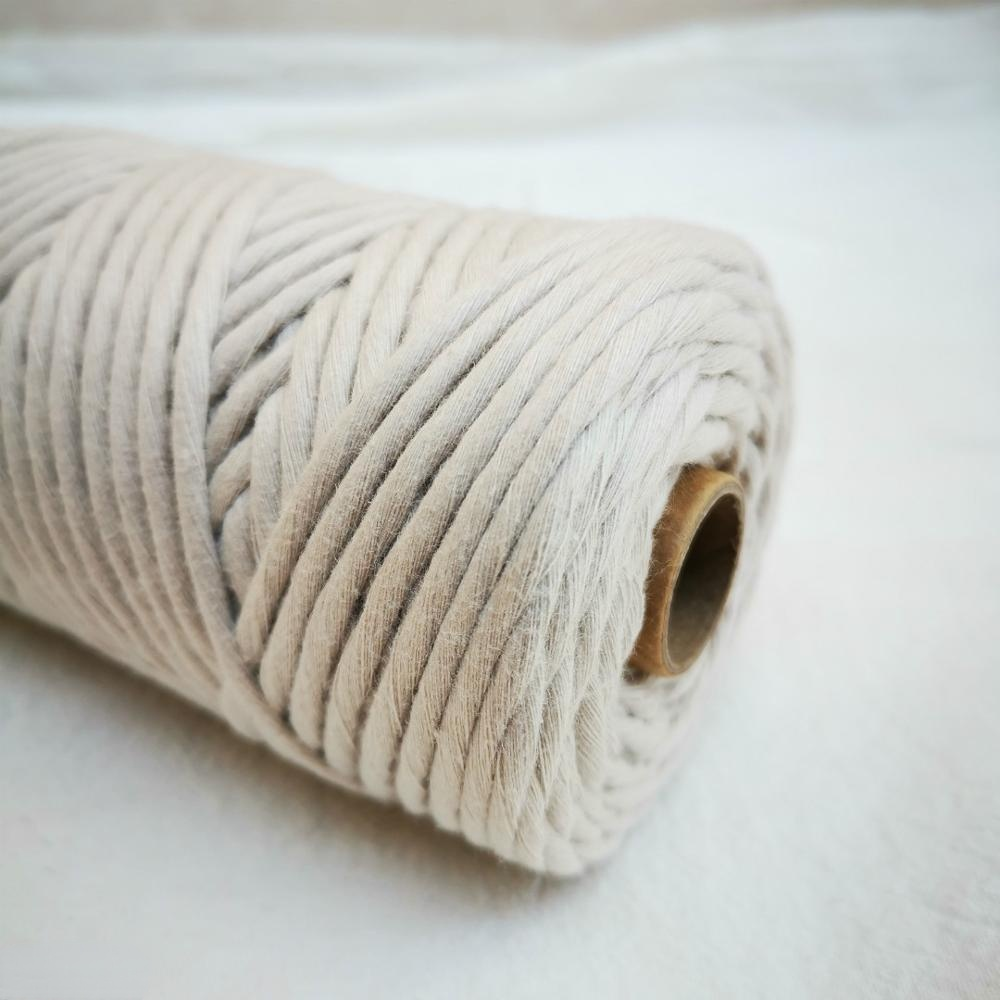 Ropemate Premium Zachte Katoenen Koord 3Mm 100M - 1 Enkele Streng Gekleurde Elastische 3Mm Touw: Vapor Grey