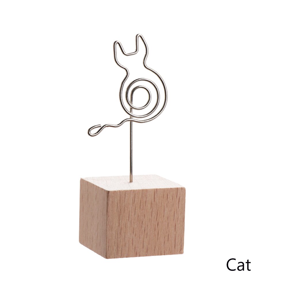 Heart Cat Wooden Photo Clip Memo Name Card Pendant Holder Note Articles Picture Frame Table Number Wedding Photo Holder