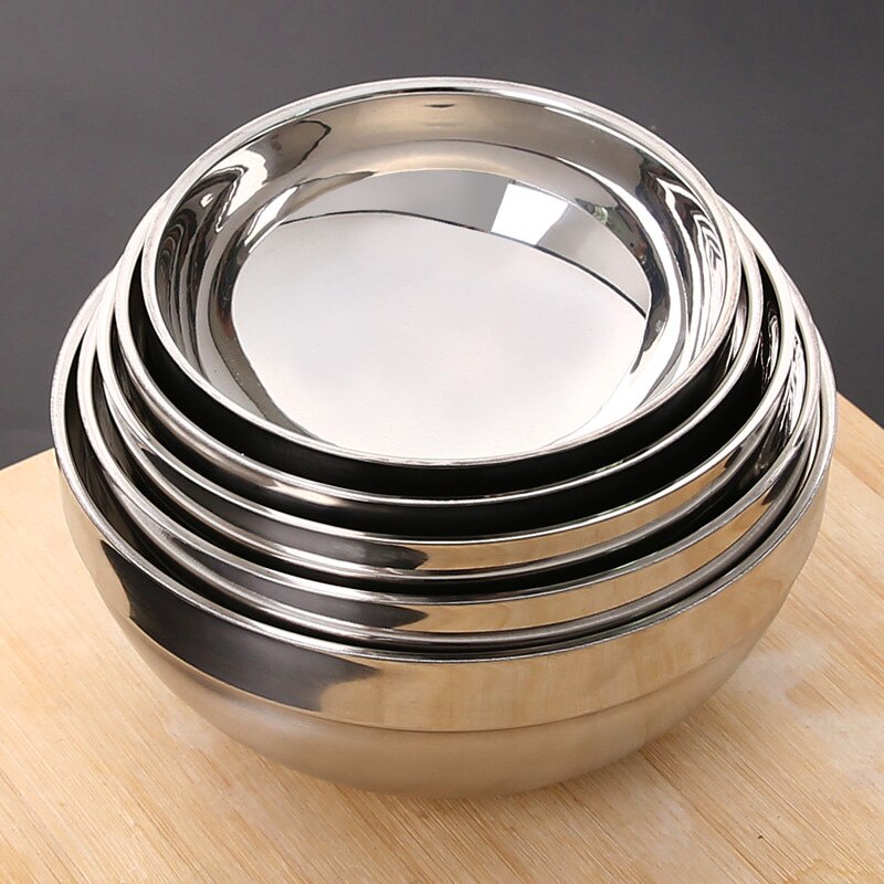 Stainless steel bowl shiny surface smooth children's bowl rice bowl