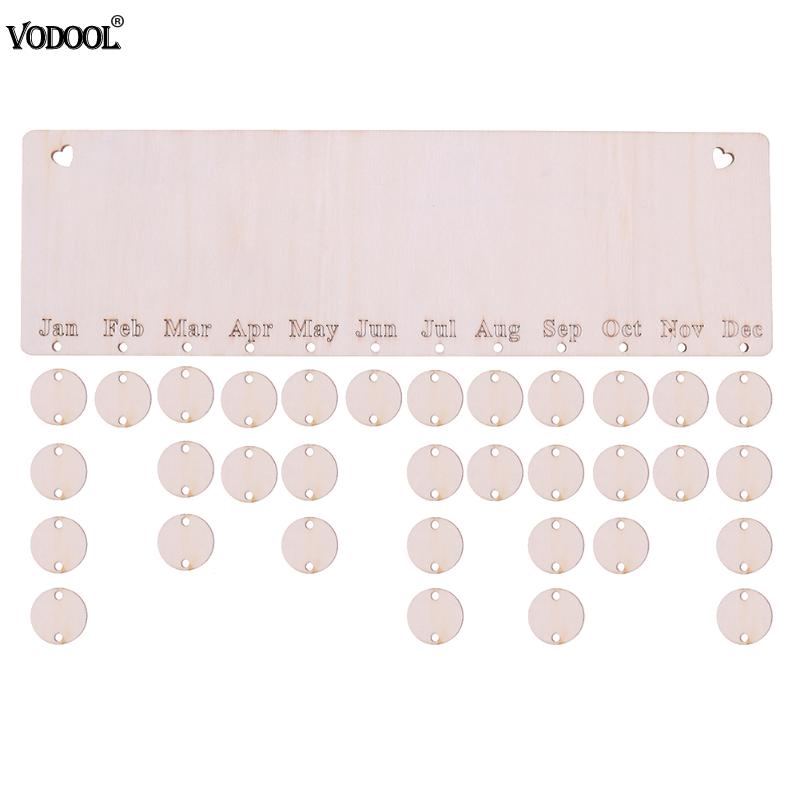 Wooden Calendar Board Date Mark Reminder Sign DIY Hanging Blank Calendar Board Home Wall Calendar Hanging Decor