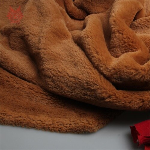 Di alta qualità 1cm peluche della pelliccia del faux tessuto per il cappotto di inverno del coniglio del faux dei capelli del tessuto del panno per il FAI DA TE il trasporto libero 160*50cm 1 pezzo SP3931: marrone per pic