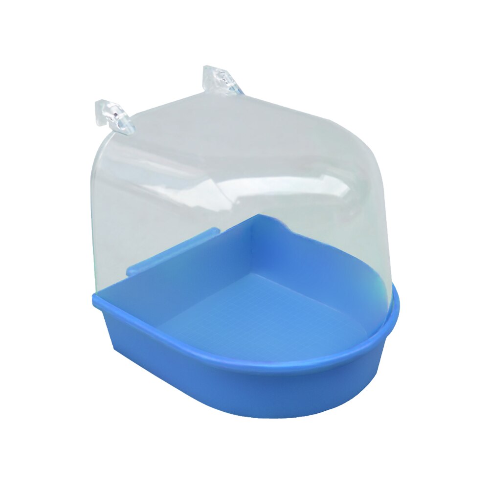 Bañera de agua para periquitos y mascotas jaula de loros pájaros accesorio colgante cuenco de pájaros Baño de pájaros para mascotas jaula colgante bañera ducha pájaro: blue