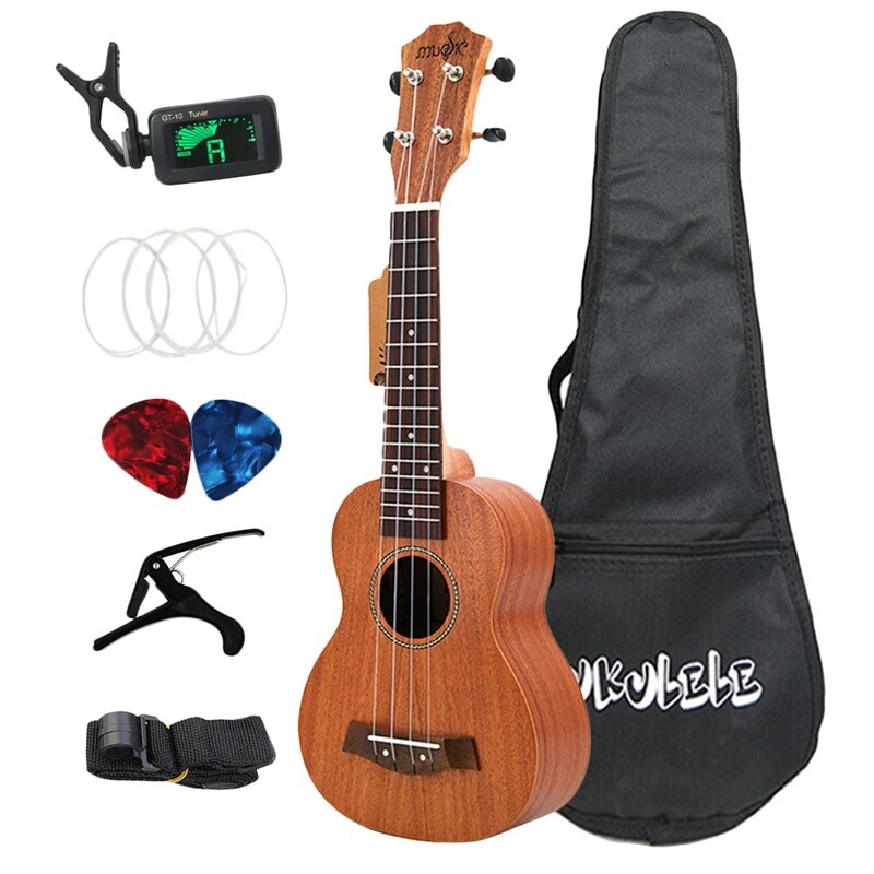 21 Inch Ukelele Sopraan Sapele 15 Frets Mini Hawaii Volledige Kits Ukulele Gitaar Voor Beginner Kids