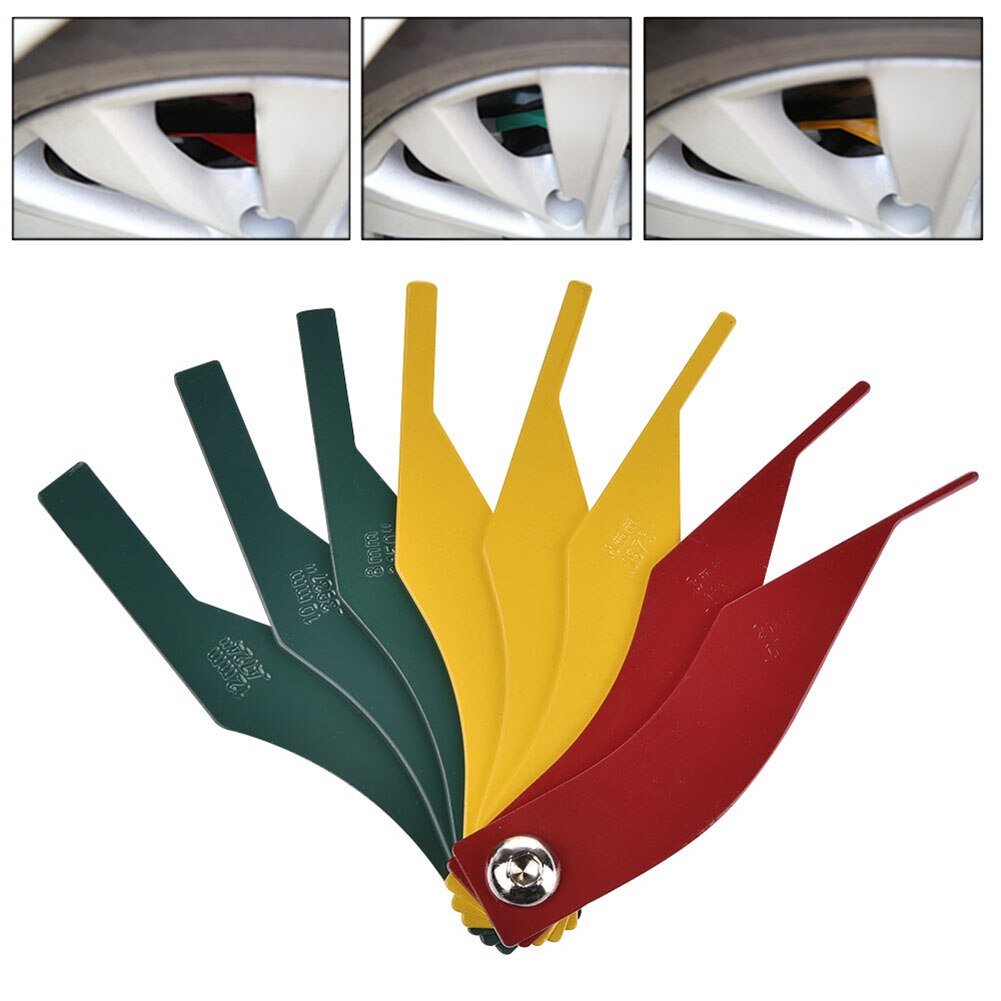 8 In 1 Brake Pad Measuring Tool Auto Brake Pads Thickness Gauge Feeler Tester Brake Lining Thickness Scale Meter Handy Measuring
