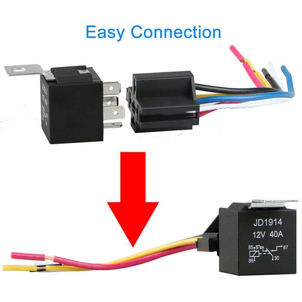 Wasserdicht Automobil Relais 12V 24V 4Stift 5Stift 4P 5P 40A Auto Relais Mit Schwarz verrotten Kupfer Terminal Auto Relais Mit Relais Sockel