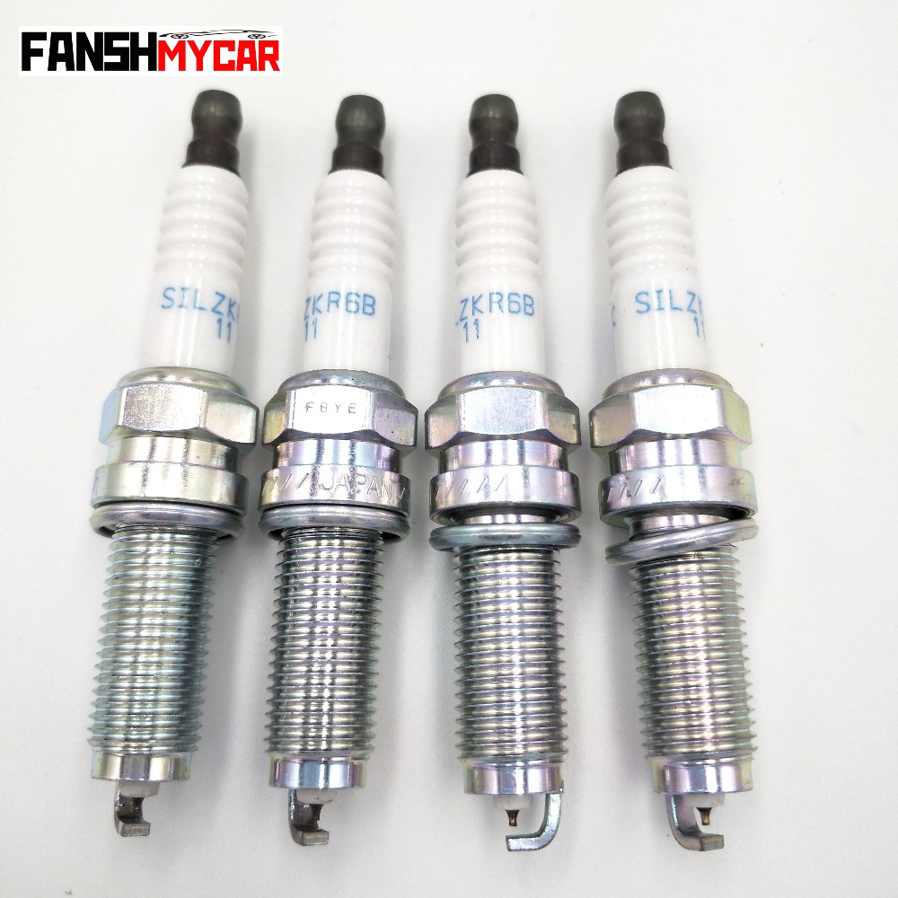 4pcs/lot Brand 18855 10080 SILZKR6B-11 Iridium Spark Plugs For Hyundai i20 i30 CW ix20 Kia Carens III 18855-10080 SILZKR6B11