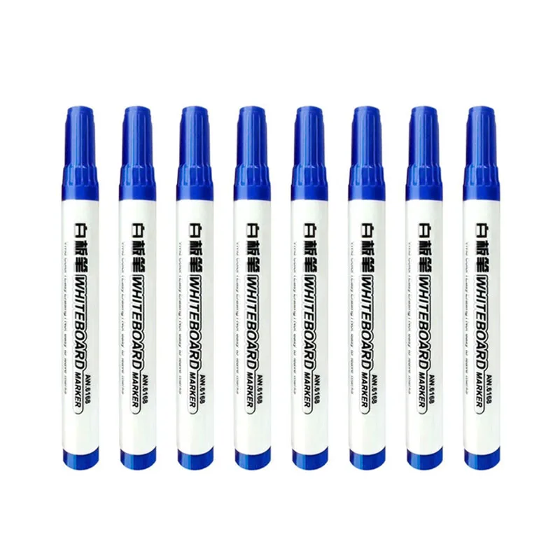 4/8 stuks zwarte uitwisbare whiteboard-pen, rood blauw af te vegen grote koppen, glazen notitiepen met grote capaciteit, whiteboard-markeerstift: Clear