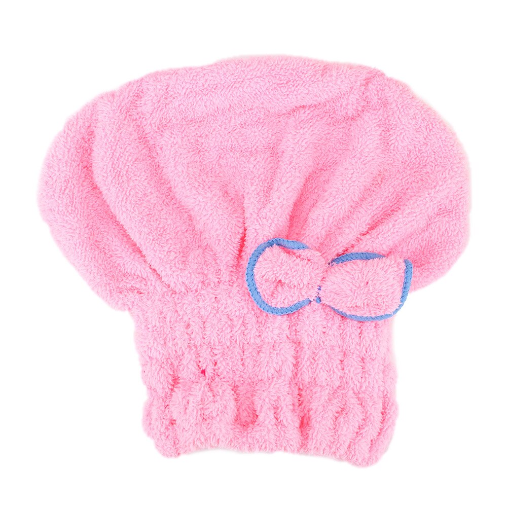 Microfiber 5 Colors Wrapped Towels Quickly Dry Hair Hat Bath Accessories Bathroom Hats: Pink