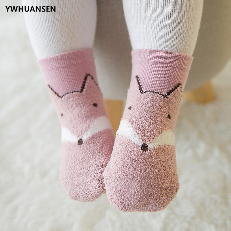 3 Pairs/lot Autumn Winter Children's Socks Feather Yarn Socks For Girls Boys Super Soft Warm Infant Baby Short Socks