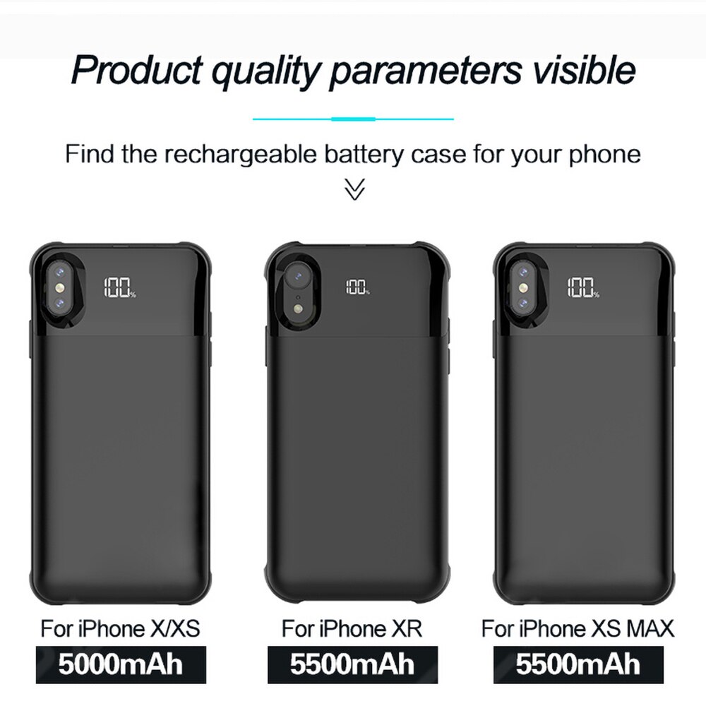 Ładowarka etui na iPhone 11 etui na iPhone 5S SE 6 6S 7 8 Plus X XR XS MAX Pro przenośna ładowarka banku mocy