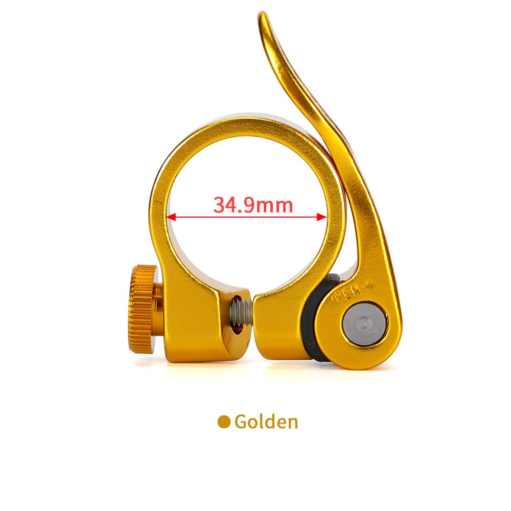 Ouo Quick Release Zadelpenklem Aluminium Fiets Zadel Klem 31 8 Mtb 27.2 Zadelpen Sluiting Onderdelen Voor Fiets: 34.9mm gold clamp