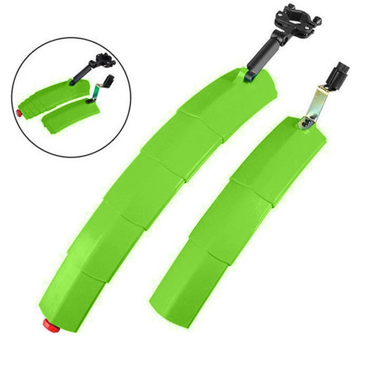 26 Inch Fiets Spatbord Set Voor Achter Wiel Fiets Spatbord Verstelbare Vleugels Voor Fiets Road Fiets Spatborden Fietsen: green