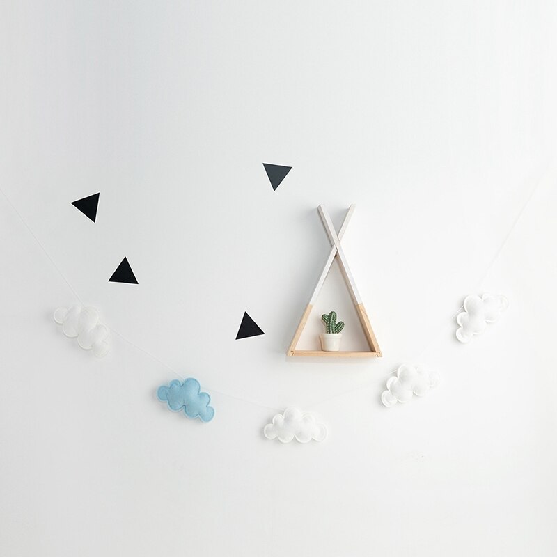 Nordic Style Kids Room Decor Cloud Shaped Home Ornaments String Decor Wall Hanging Ornaments Crib Tent Decor Photography Props
