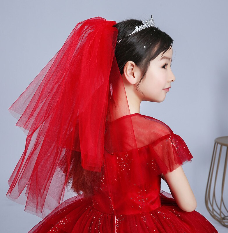 Velos De primera comunión para niñas, velo De tul con peine, corto, De flores, 7 colores, blanco, negro, rojo y rosa