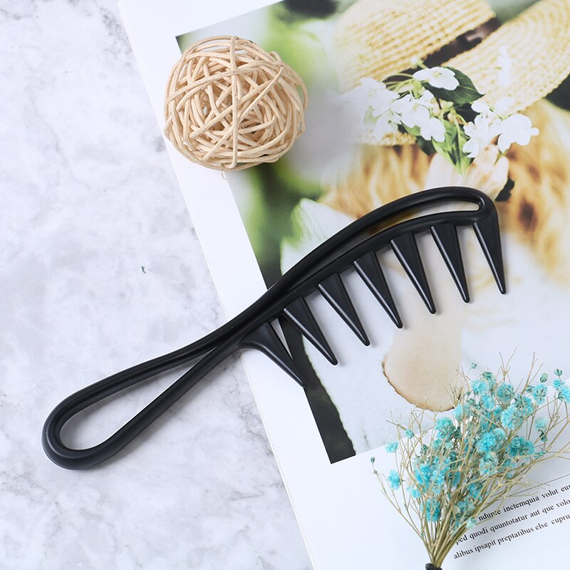 Handle Grip Large Tooth Curly Hair Comb Hair Styling Comb Men Hairdressing Wide Teeth Comb