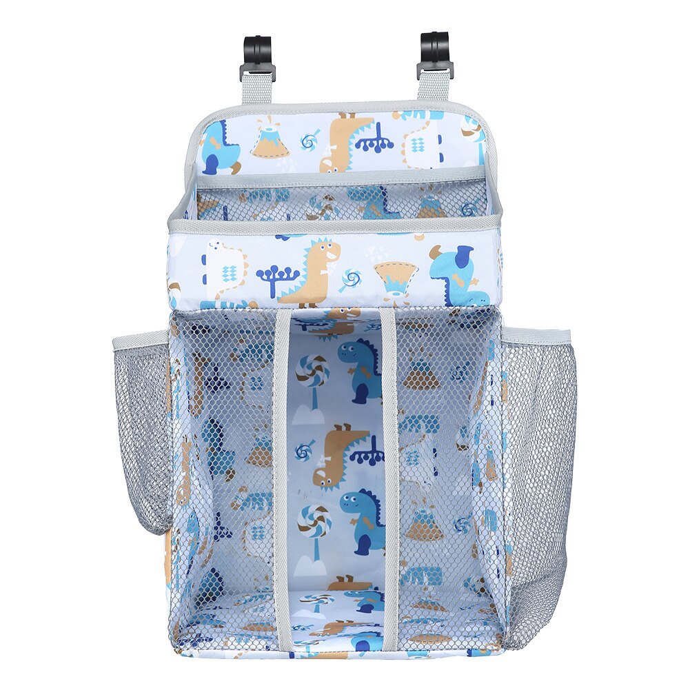 Bolsas colgantes para cama de bebé, pegatinas portátiles, bolsa de almacenamiento de pañales de cuna de gran capacidad, cesta de almacenamiento, dos modos colgantes, novedad de: Azul