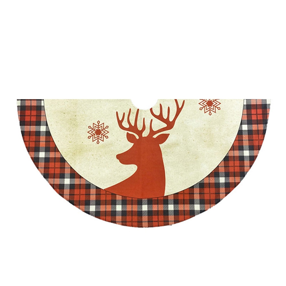 Ronde Elanden Patroon Plaid Non Woven Xmas Boom Rok Tapijt Kerst Decor Nieuwjaar Xmas Party Home Decoratie Tapijt
