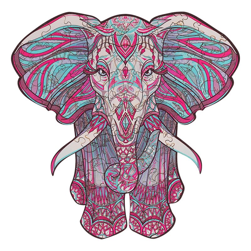 3D drewniane Puzzle dla dorosłych dzieci DIY tajemnicze Puzzle lwa każdy kawałek jest w kształcie zwierząt prezent na boże narodzenie drewniane Puzzle Jigsaw: C