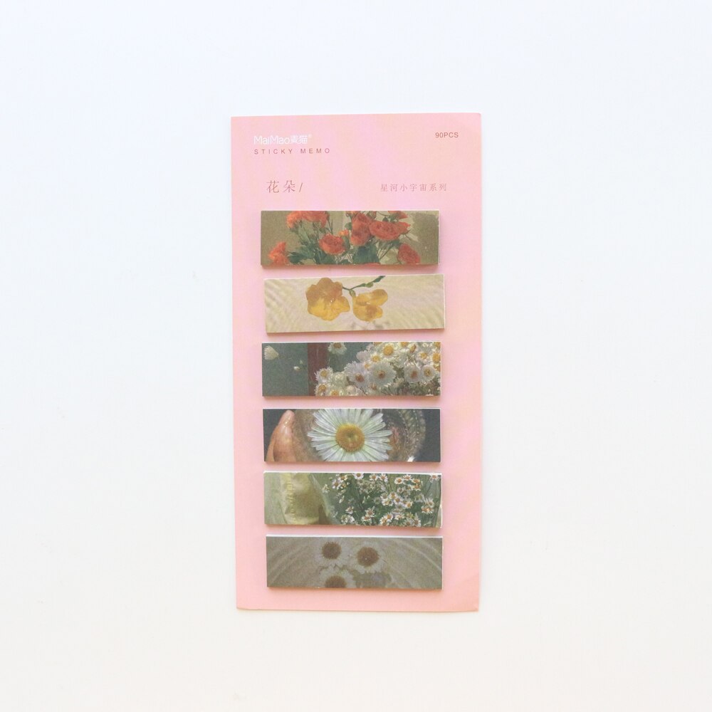 Domikee landscape school student sticky notes pad ins self-adhesive index label mug memo pad stationery: pink