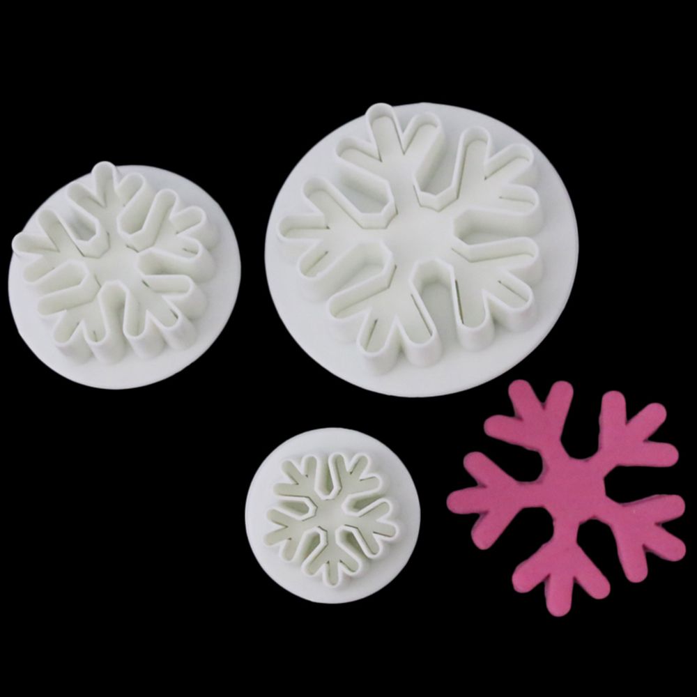 3 x Cookie Cutter Facemile Halloween Chiratmas Snowflake Plunger Mold Cake Decorating Tool Cake Cookie Cutters Fondant Cutter