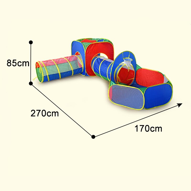 Tente de fosse à balles pour enfants, 3 en 1, avec Tunnel rampant, pour piscine, maison de jeu pour enfants