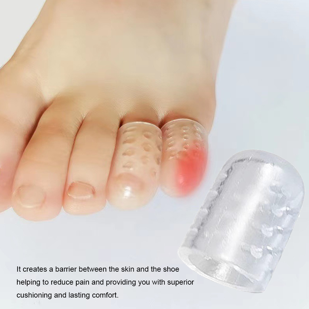 1-20Pairs Toenails Protection Relief Pain Silicon Resin Toe Caps Cover Protectors Transparent Sweatproof Wear-Resistant For Foot
