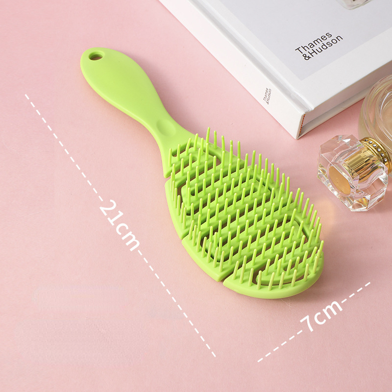 Cepillo para el cabello ahuecado, peines para masaje del cuero cabelludo, desenredante de peinado, herramienta para desenredar de secado rápido, cabello rizado seco y húmedo: Multicolor