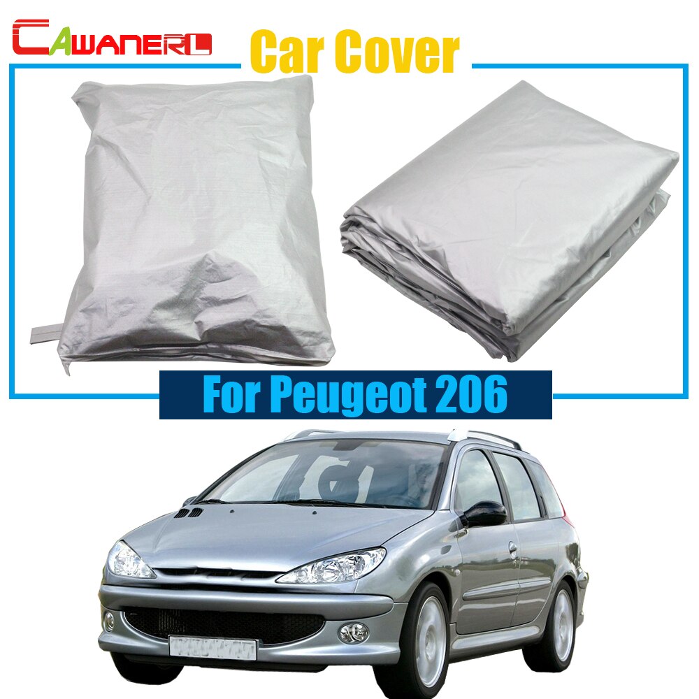 Cawanerl Voor Peugeot 206 Auto-Cover Auto Zon Schild Sneeuw Regen Slip Anti UV Protector Cover Stofdicht