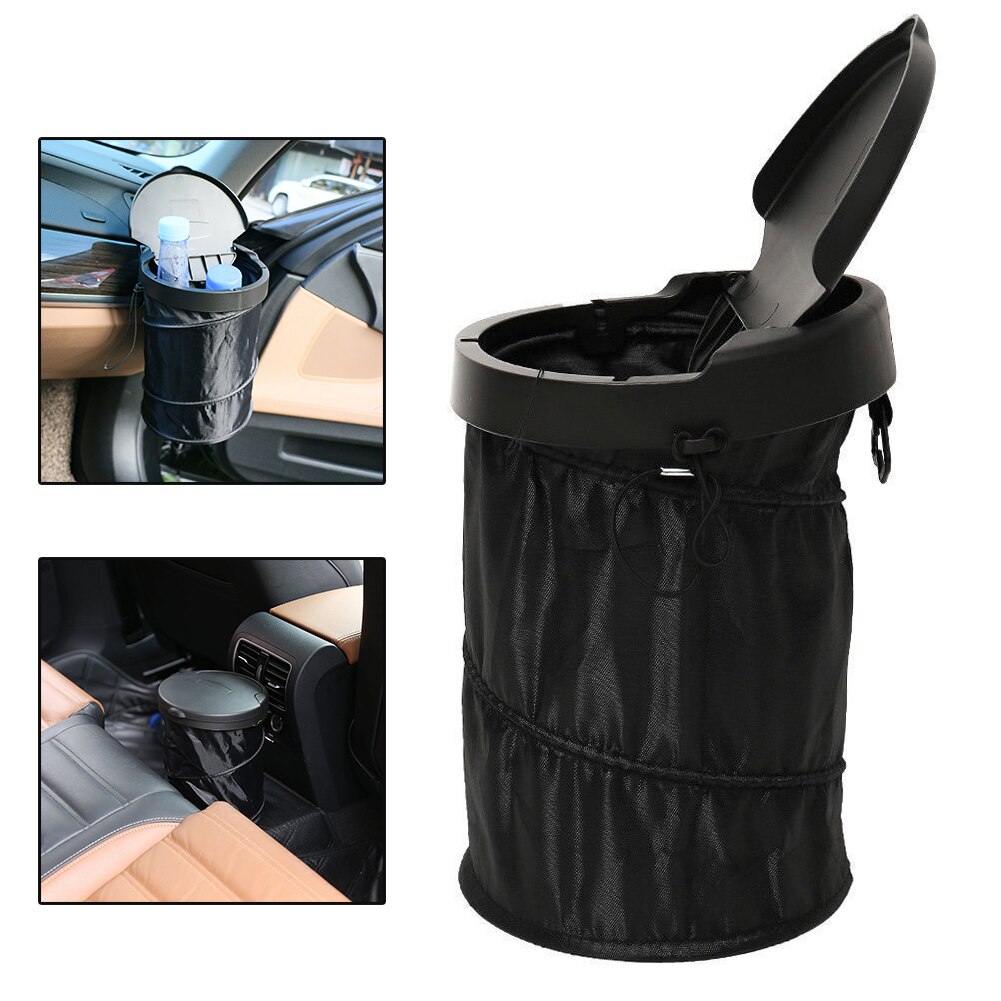 Bil skraldespand foldning bil skrald bærbar kasse bin premium hængende affaldskurv vandtæt sort bil skraldepose bil køletaske: Default Title