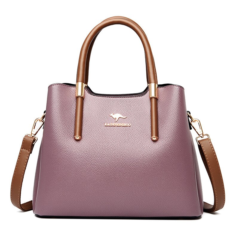 Gaohe high capacity women's handbag one shoulder straddle bag: purple