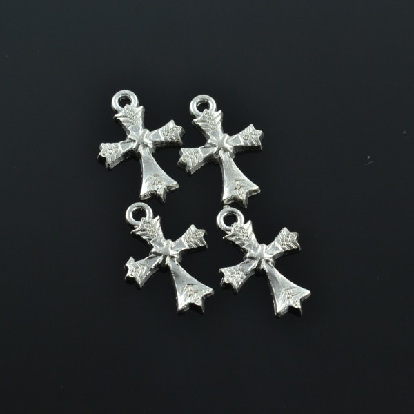 25pcs Silver Plated cross Charms alloy Pendants for Bracelet Necklace Jewelry Making Accessories DIY 22*15mm 1719