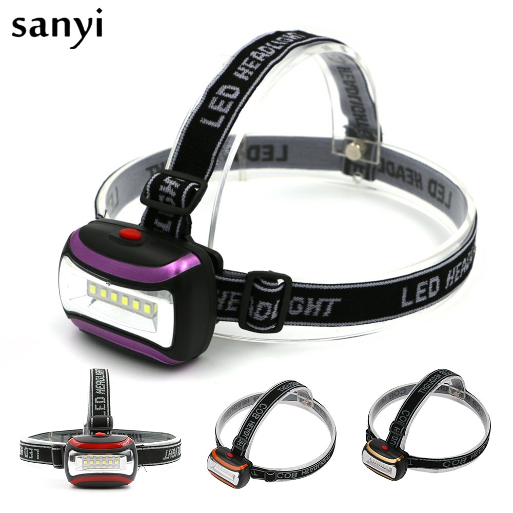 Mini 6 *  smd led koplamp hoofdlamp zaklamp voor wandelen kamperen nachtvissen waterdichte koplamp  by 3 aaa-batterijen