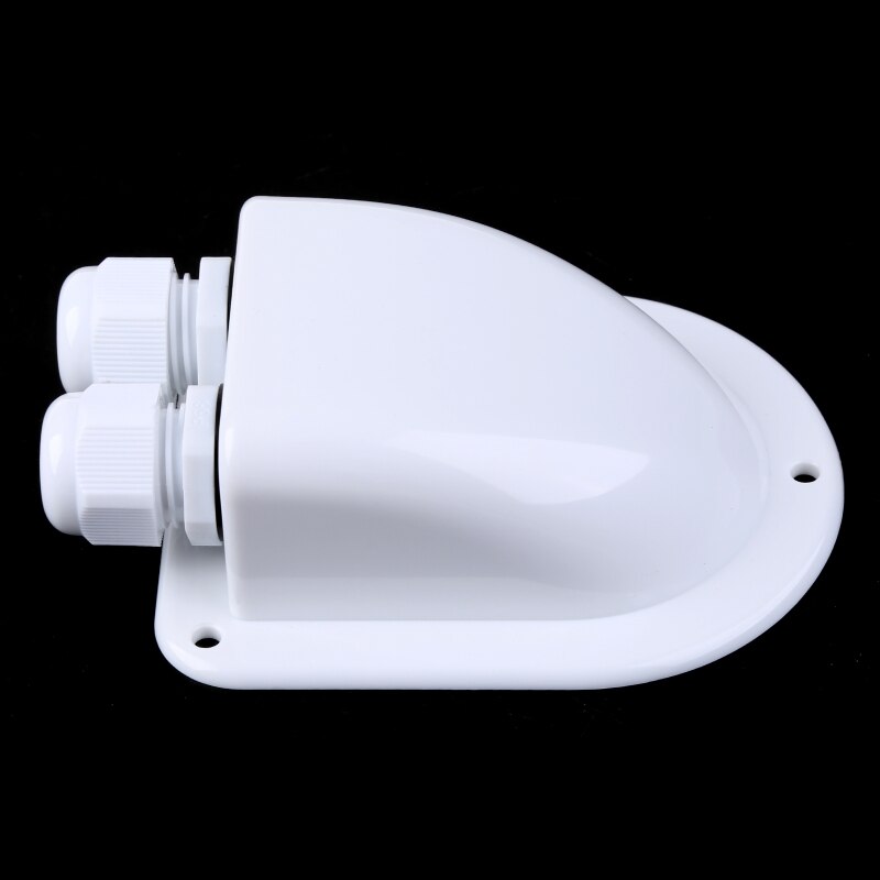 1 Pc White Waterproof Solar Cable Entry Gland Weather Resistant Two Entry Housing for Panels Caravan Marine Boat Cabin