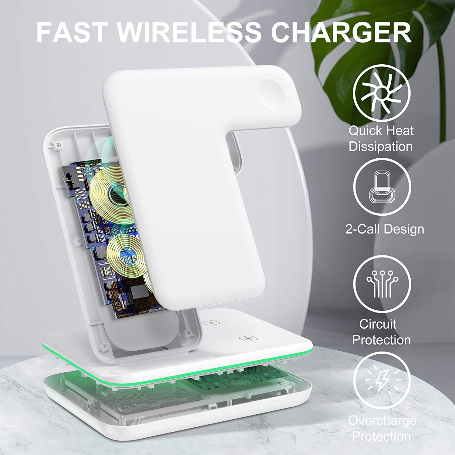 Kabellose ladestation für iphone 13, 12, 3 in 11 xs ,  x 8, apple watch  se 6, 5, 4, 3 und 1 qi pro 15w mit schnellladefunktion