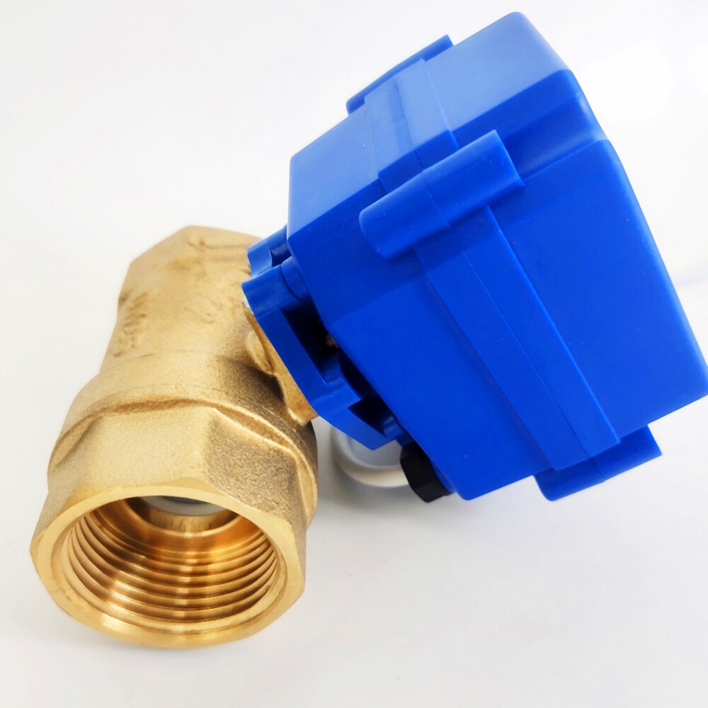 Brass DN25 Electric Actuator Valve Two Port BSP 1&#39;&#39; Motorised Ball Valve DC12V 2/3/5 Wires For Fan Coil Heating Water System