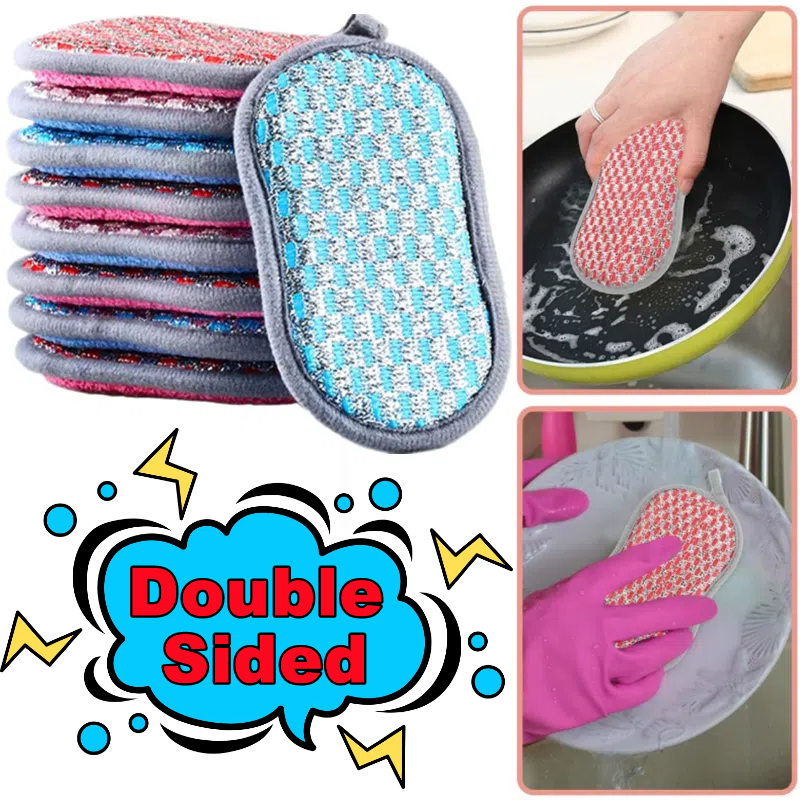 10-1 esponjas para fregar platos, toallita mágica de doble cara, esponjas de limpieza antiadherentes de microfibra para ollas, herramientas de cocina, utensilios para ollas de lavado