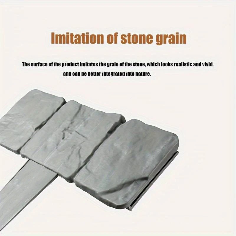 10 stk. plastik havekant, imiteret stenhegnspaneler, udendørs terrassebarriere