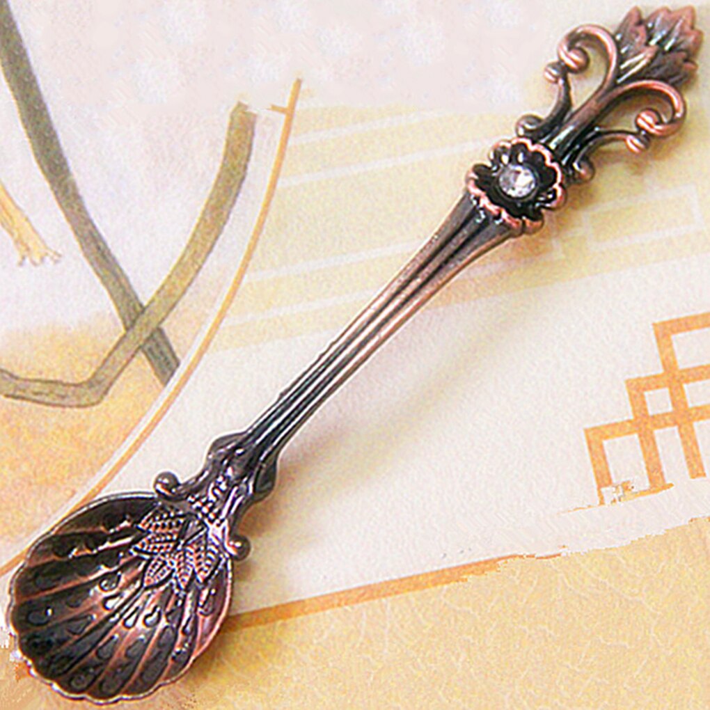 Vintage royal style Palace Carved Coffee Drink Condiment Spoon Tea Ice Cream balls milk Scoop: NO3  L