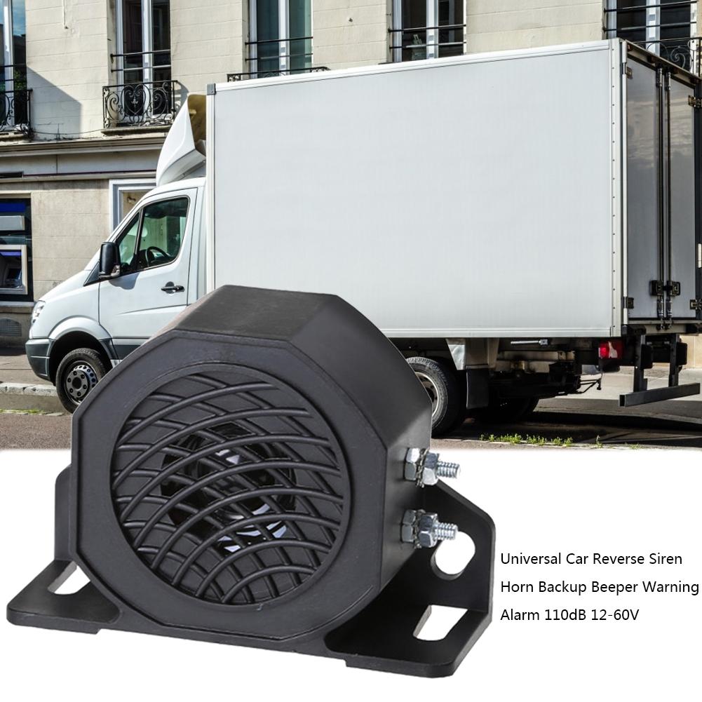 Bocina de advertencia de sonido para coche y camión, claxon Universal de 110dB, 12-60V, para recordatorios de marcha atrás de vehículo de servicio pesado