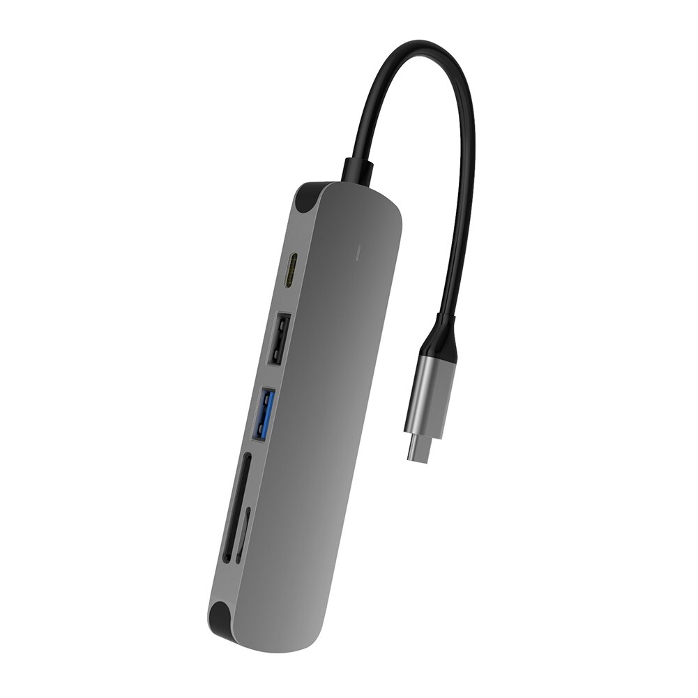 Notebook Smartphone Uitbreiding Converter 6 In 1 Usb Type C Hub Adapter Met 4K Hdmi Usb 3.0 2.0 Pd opladen Kaartlezer