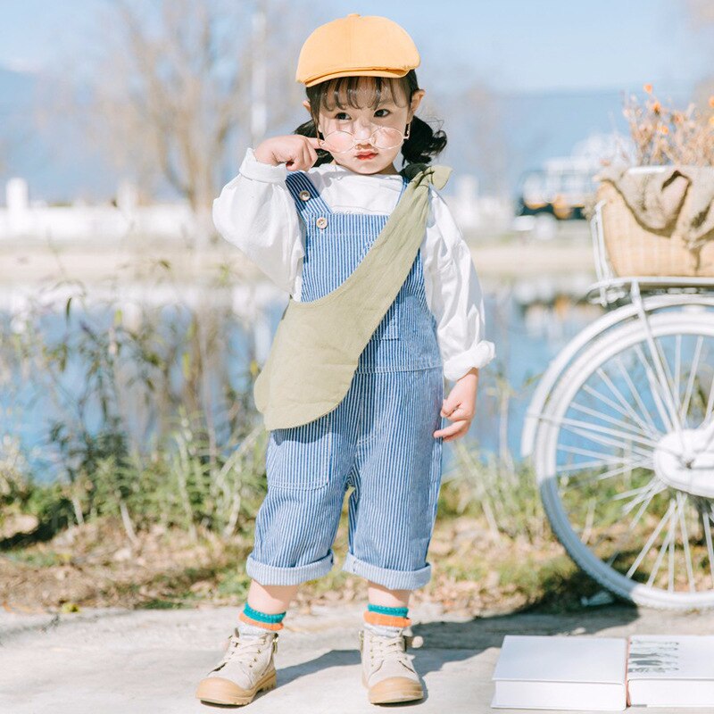 Jeans voor jongens kindertrainingspakken lente zomer jumpsuit voor meisjes overalls voor kinderen kinderbroek met wijde pijpen van katoen casual