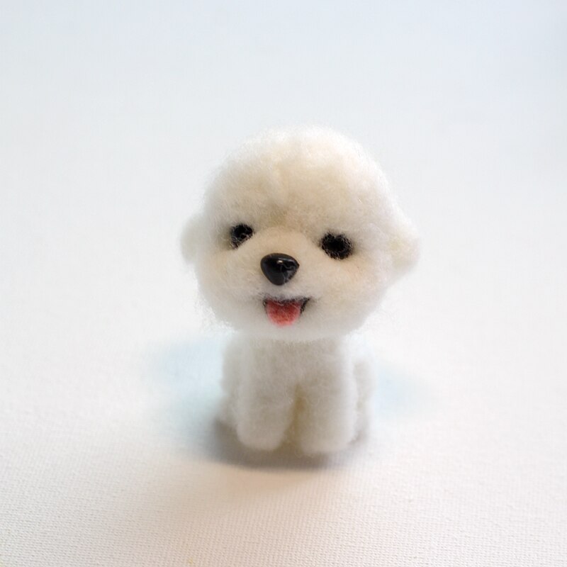5 farver bamse nålefilt dyr diy craft kit håndlavet sød filtehund shiba inu uldfilt legetøj julefilt til børn: Stil 1