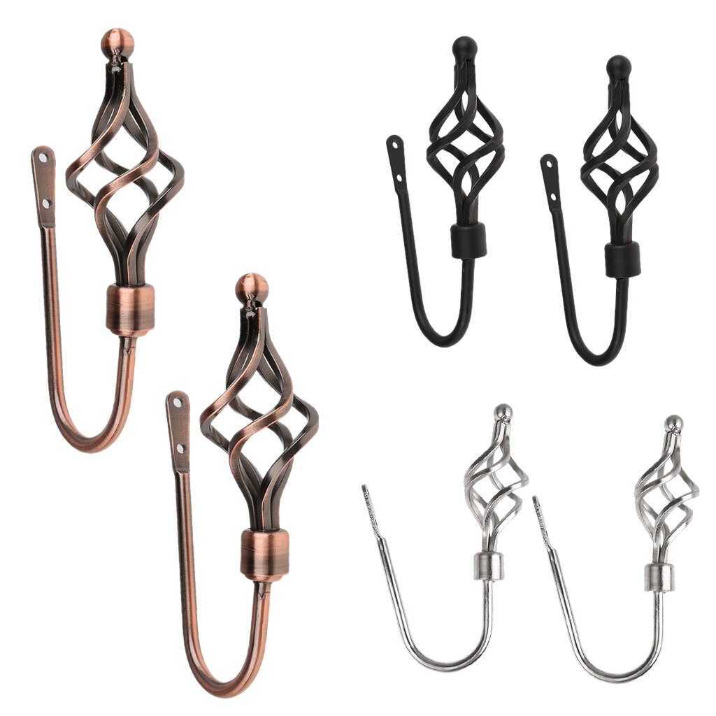 2 Piece Metal Curtain Hooks Window Drapery Tieback Holdback er