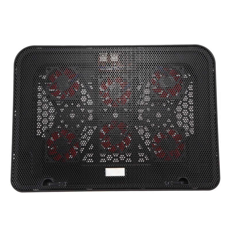 Laptop Cooler 2 USB Ports and Six Cooling Fan LED Laptop Cooling Pad Notebook Stand for 12-17 Inch Laptop