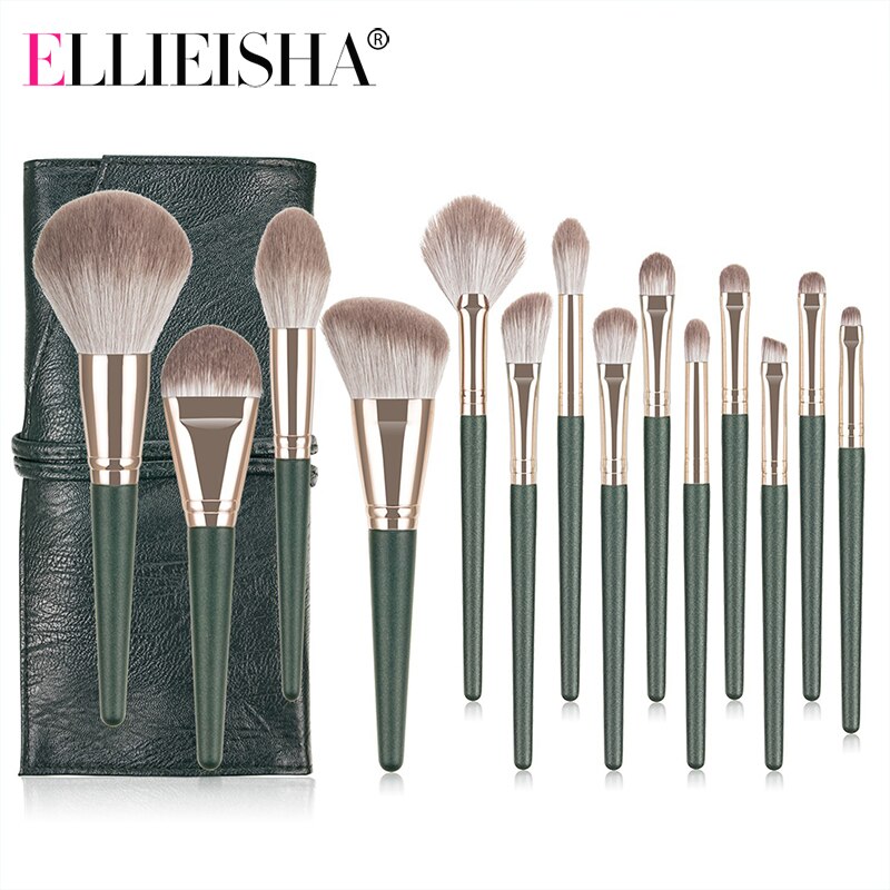 Make Up Brush Set Eyeshadow Brow Makeup Face Mask Brush Makeup Facial Foundation Cosmetic Blusher Make Up Tools Makeup Brush Bag: 14pcs with bag