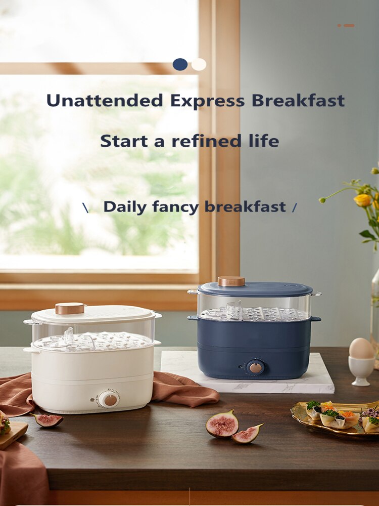 Egg Steamer Breakfast Machine Household Small Automatic Power-off Double-layer Timer Mini Multi-function