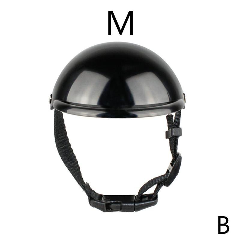 Casco anticolisión para mascota pequeña y bonita, protector de cabeza para perros y gatos, gafas de esquí, casco para mascotas pequeño y negro: B