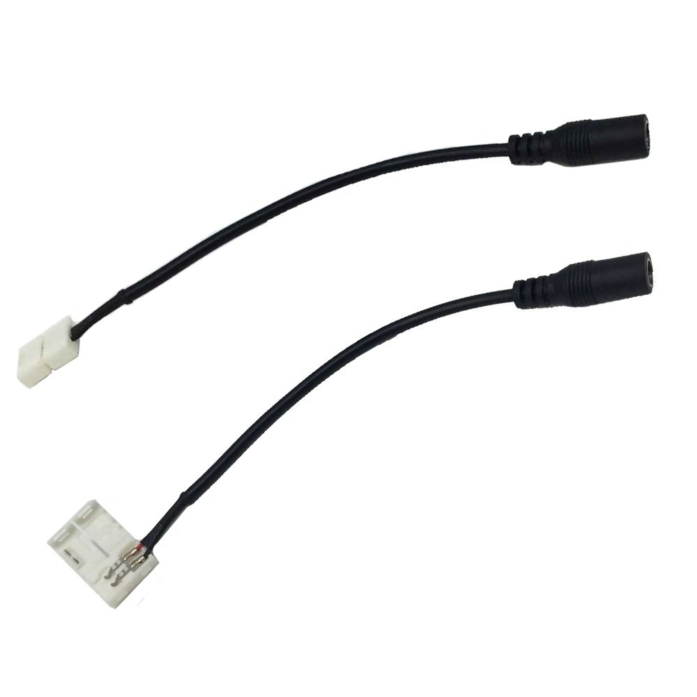 10pcs/Pack Strip to DC Female Plug Solderless Snap Down 2Pin Conductor LED Strip Connector for Quick Splitter Connection of 8mm