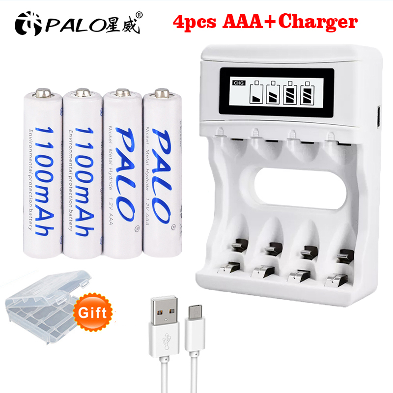 PALO 4-24 Stück AAA Akku AAA Akku 1,2 V Ni-MH 3A Batterien 1100 mAh NiMH Batterie Taschenlampe Batterien für Spielzeug: Gold